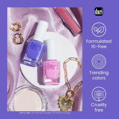 duri Nail Polish, 600 Dream Catcher, Pastel Lilac Pink, Semi Matte Finish, Full Coverage, Quick Drying, 0.45 Fl Oz by Duri Cosmetics - Image 7