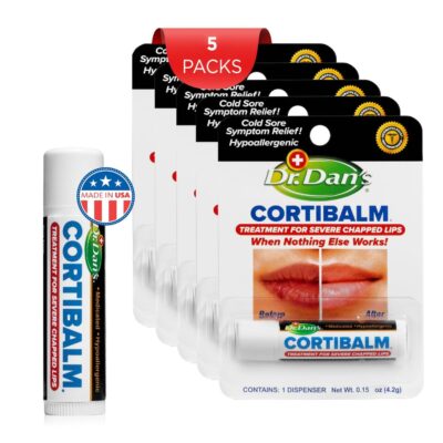 Dr. Dan's Cortibalm-5 Pack- for Dry Cracked Lips- Healing Lip Balm for Severely Chapped Lips - Designed for Men, Women and Children - - Image 5