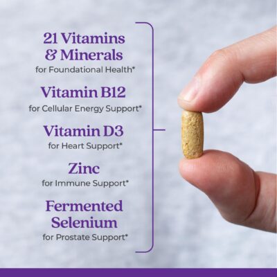 New Chapter Men's Multivitamin for Immune, Stress, Heart + Energy Support with Fermented Nutrients - Every Man's One Daily, Made with Organic Vegetables & Herbs, Non-GMO, Gluten Free - 48 ct - Image 4