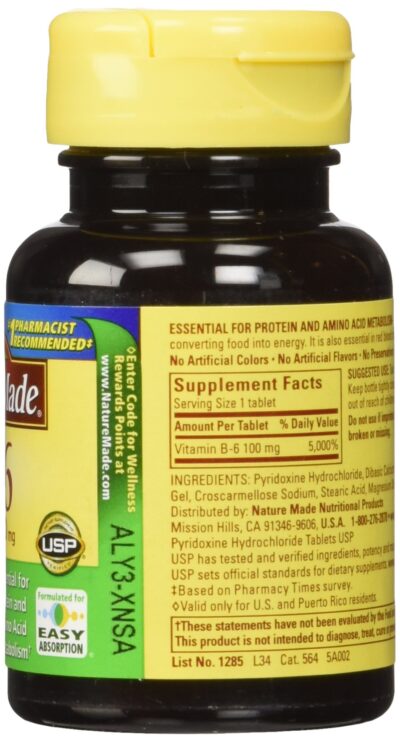 Nature Made Vitamin B-6 100 Mg, Tablets, 100-Count (Pack of 2) - Image 2