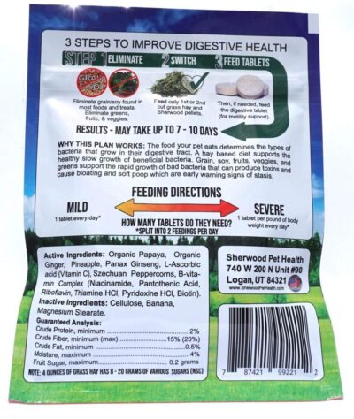 Digestive Support, Papaya by Sherwood Pet Health (100 Tablets - 60 Grams). Contains natural motility herbs That regulate The digestive tract, improve The gut microbiome and stimulate The appetite - Image 2