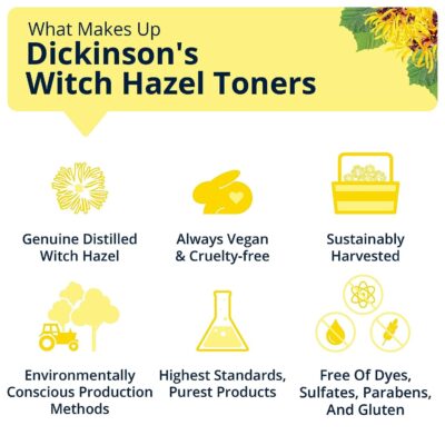 Dickinson's Enhanced Witch Hazel Hydrating Toner with Rosewater, Alcohol Free, 98% Natural Formula, 16 Fl Oz (Pack of 1) - Image 3