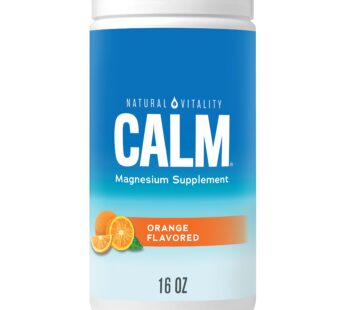 Natural Vitality Calm, Magnesium Citrate Supplement, Anti-Stress Drink Mix Powder, Gluten Free, Vegan, & Non-GMO, Orange, 16 oz