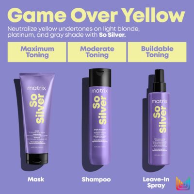 Matrix So Silver Purple Shampoo | Neutralizes Yellow Tones | Color Depositing & Toning | For Color Treated, Blonde, Grey, and Platinum Hair | Packaging May Vary | 33.8 Fl. Oz. | Vegan - Image 7