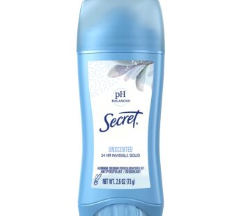 Secret Antiperspirant and Deodorant for Women, Invisible Solid, Unscented, 2.6 oz