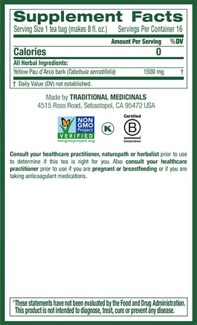 Traditional Medicinals Yellow Pau d?Arco Herbal Tea, Contributes to a Healthy You, (Pack of 1) - 16 Tea Bags - Image 4