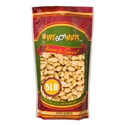 Roasted Unsalted Peanuts 5 Pounds (80oz) By We Got Nuts ? Premium Quality Kosher Peanut ? Healthy & Natural Rich Flavor Snack ? Great For DIY Homemade Peanut Butter ? Air-Tight Resealable Bag Package