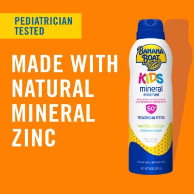Banana Boat Kids Mineral Enriched, Broad Spectrum Sunscreen, SPF 50+, Pack of 1, 9.5 oz. - Image 4