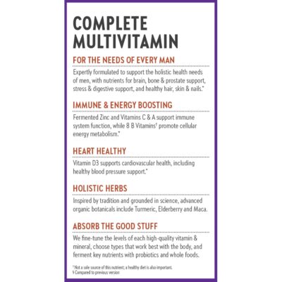 New Chapter Men's Multivitamin for Immune, Stress, Heart + Energy Support with Fermented Nutrients - Every Man's One Daily, Made with Organic Vegetables & Herbs, Non-GMO, Gluten Free - 48 ct - Image 9