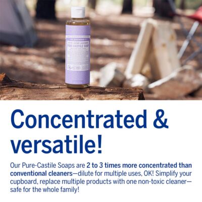 Dr. Bronner's - Pure-Castile Liquid Soap (Lavender, 8 ounce) - Made with Organic Oils, 18-in-1 Uses: Face, Body, Hair, Laundry, Pets and Dishes, Concentrated, Vegan, Non-GMO - Image 4