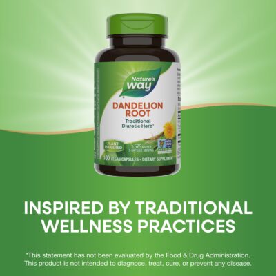 Nature's Way Dandelion Root, Traditional Diuretic Herb*, Vegan, 100 Capsules (Packaging May Vary) - Image 4