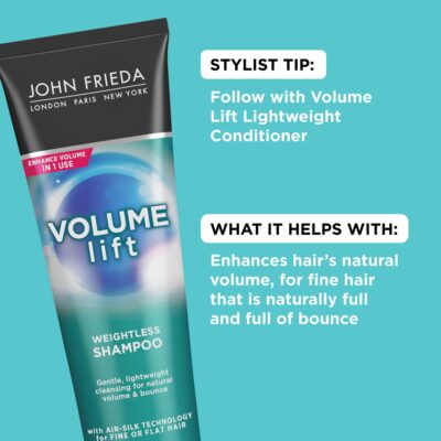 John Frieda Volume Lift Lightweight Shampoo for Natural Fullness, 8.45 Ounces, Safe for Color-Treated Hair, Volumizing Shampoo for Fine or Flat Hair - Image 2