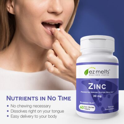 EZ Melts Dissolvable Zinc Supplement 30 mg, Sugar-Free, 2-Month Supply - Image 2