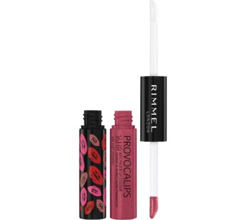 Rimmel London Provocalips 16hr Kiss-Proof Lip Color – Two-Step Liquid Lipstick to Lock in Color and Shine – 005 Just Teasing, .14 fl.oz.