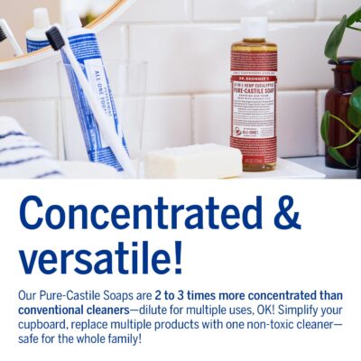 Dr. Bronner's - Pure-Castile Liquid Soap (Eucalyptus, 8 ounce) - Made with Organic Oils, 18-in-1 Uses: Face, Body, Hair, Laundry, Pets and Dishes, Concentrated, Vegan, Non-GMO - Image 5