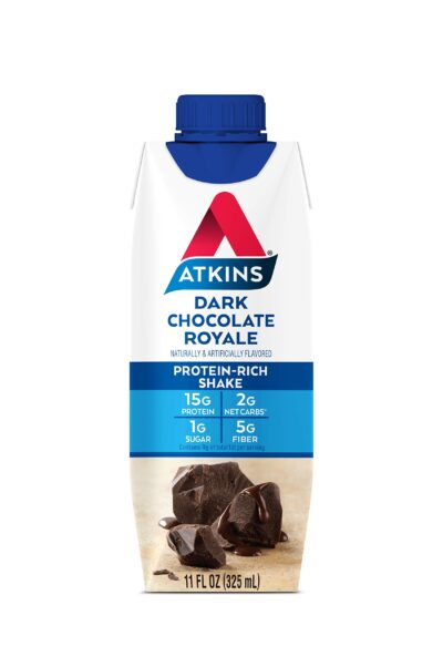 Atkins Gluten Free Protein-Rich Shake, Dark Chocolate Royale, Keto-Friendly, 8 Count (Pack of 1) - Image 2