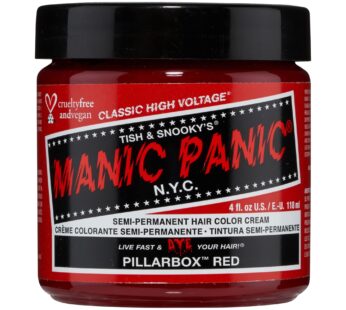MANIC PANIC Pillarbox Red Hair Dye – Classic High Voltage – Semi Permanent Hair Color – Deep True Red Color – For Dark & Light Hair ? Vegan, PPD & Ammonia-Free – For Coloring Hair on Women & Men