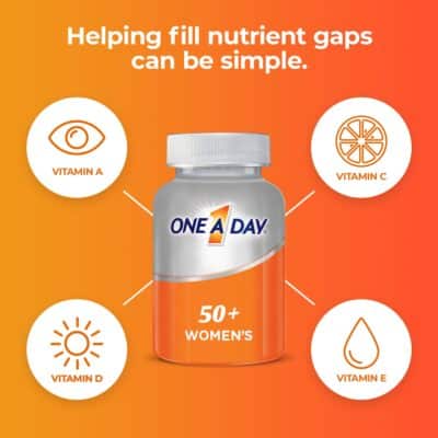 One A Day Women?s 50+ Multivitamins, Multivitamin for Women with Vitamin A, C, D, E and Zinc for Immune Health Support*, Calcium & more, 100 count - Image 3