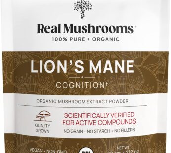 Lion?s Mane Powder – Organic Lions Mane Mushroom Extract with Immunomodulating Properties & Antioxidants – Vegan Mushroom Supplement, 60 Servings