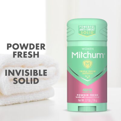 Women's Deodorant by Mitchum, Solid Antiperspirant Deodorant Stick, Powder Fresh, 2.7 Oz (Pack of 1) - Image 3