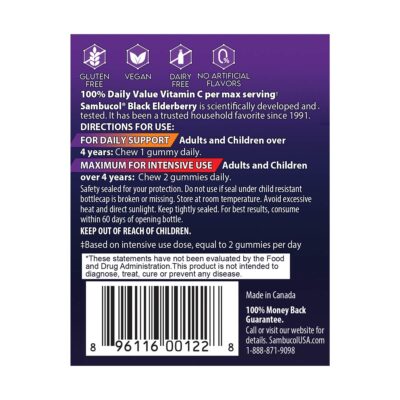 Sambucol Black Elderberry Gummies - Elderberry with Zinc and Vitamin C for Adults, Sambucus Elderberry Gummies, Immune Support Gummies - 30 Count - Image 9
