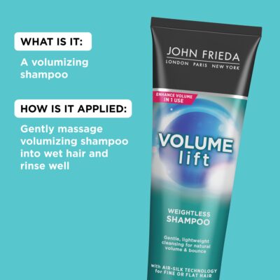 John Frieda Volume Lift Lightweight Shampoo for Natural Fullness, 8.45 Ounces, Safe for Color-Treated Hair, Volumizing Shampoo for Fine or Flat Hair - Image 3