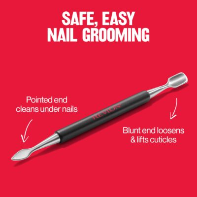 Revlon Cuticle Pusher and Nail Cleaner, Dual Ended Nail Care Tool, Easy to Use, Stainless Steel (Pack of 1) - Image 3
