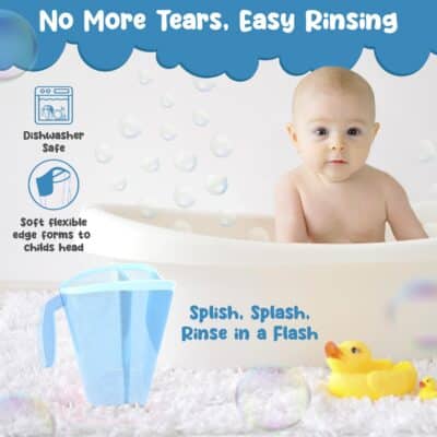 Shampoo Rinse Cup for Kids | Baby Bath Pail | Tear Free Baby Rinser Pail - Three Color Choices - Image 4