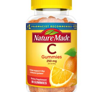 Nature Made Vitamin C 250 mg per serving, Dietary Supplement for Immune Support, 80 Gummies, 40 Day Supply