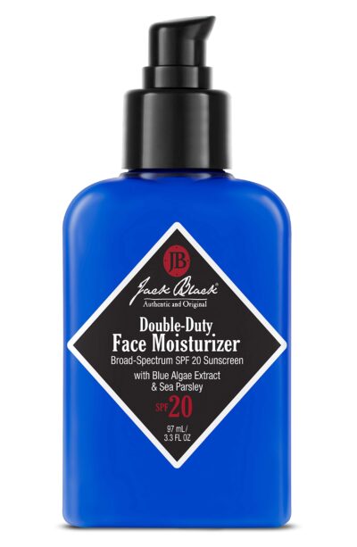 Jack Black Double-Duty Face Moisturizer, 3.3 Fl. Oz ? SPF 20 Sun Protection, Long Lasting Hydrating Skincare, Lightweight Moisturizer, Men?s Facial Moisturizer