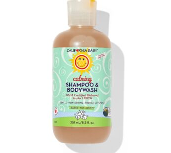 California Baby Calming Lavender Shampoo and Body Wash | 100% Plant-Based (USDA Certified) | Gentle | Hypoallergenic Baby Soap for Sensitive Skin | 251 mL / 8.5 fl. oz.