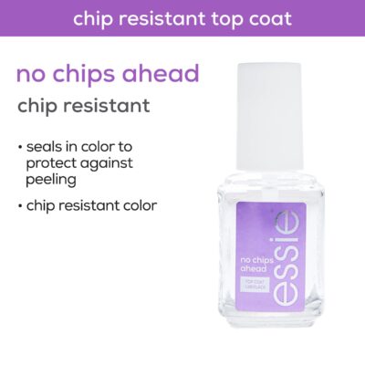 essie salon quality nail care, vegan, clear top coat, No Chips Ahead, 0.46 fl oz - Image 4