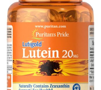 Puritan’s Pride Lutein 20 mg with Zeaxanthin Softgels, Supports Eye Health, 120 Count