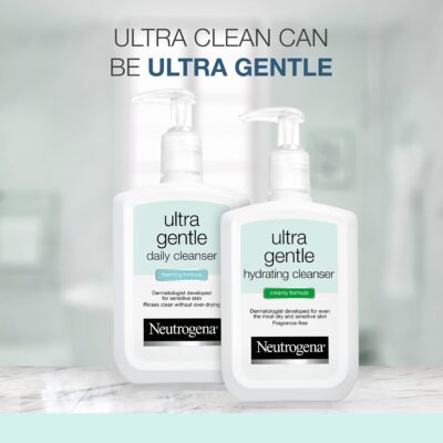 Neutrogena Ultra Gentle Hydrating Facial Cleanser, Non-Foaming Face Wash for Sensitive Skin, Gently Cleanses Face Without Over Drying, Oil-Free, Soap-Free, Fragrance-Free, 12 fl. oz - Image 7