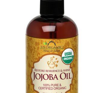 US Organic Jojoba Oil, USDA Certified Organic,100% Pure & Natural, Cold Pressed Virgin, Unrefined, Haxane Free, Sourced from Middle East directly (Large (8oz, 240ml))