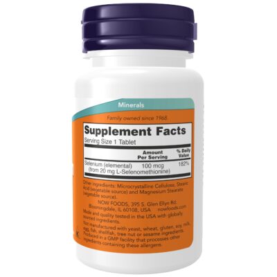 NOW Supplements, Selenium (L-Selenomethionine) 100 mcg, Essential Mineral*, 100 Tablets - Image 2