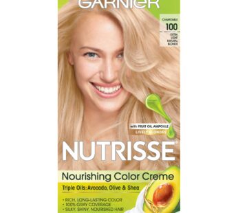 Garnier Nutrisse Nourishing Hair Color Creme, 100 Extra-Light Natural Blonde (Chamomile) (Packaging May Vary)