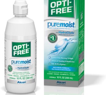Opti-Free Puremoist Multi-Purpose Disinfecting Solution with Lens Case, 10-Ounces, 10 FL Oz (Pack of 1)