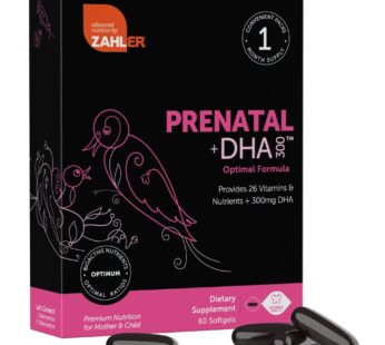 Zahler Prenatal Vitamin with DHA & Folate – DHA Supplements & Prenatal Multivitamin for Mother and Child – Kosher Prenatal DHA Prenatal Vitamins with Iron, Pre Natal Softgels 60 Count