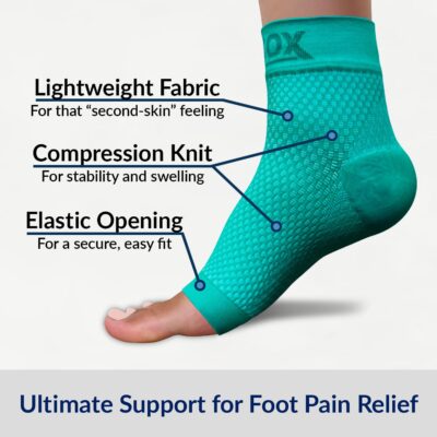 SB SOX Plantar Fasciitis Compression Socks for Women & Men - Best Arch Support for All Day Wear - Relief for Heel Pain and Night Splint Comfort (Green, Medium) - Image 3