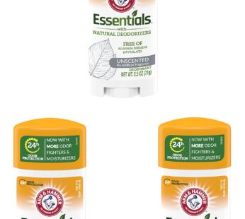 Arm & Hammer Deodorant 2.5 Ounce Essentials Unscented (73ml) (3 Pack)