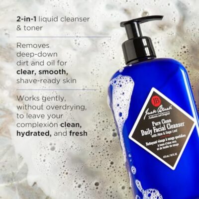 Jack Black - Pure Clean Daily Facial Cleanser, 16 fl oz – 2-in-1 Facial Cleanser and Toner, Removes Dirt and Oil, PureScience Formula, Certified Organic Ingredients, Aloe and Sage Leaf - Image 3