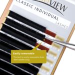 LASHVIEW Silk Mink Fake Eyelash Extensions 0.20 Thickness C Curl Mixed Tray 8-15mm Natural Thick Lashes Individual Semi-Permanent Eyelashes Application for Professional Salon Use - Image 8