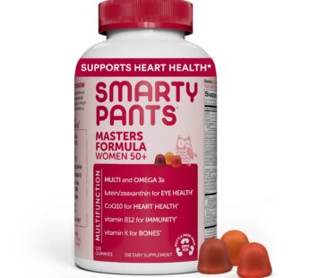 SmartyPants Women’s Masters 50+ Multivitamin: Vitamin C, D3 & Zinc for Immunity, Lutein/Zeaxanthin for Eye Health*, CoQ10 for Heart Health, Omega 3 Fish Oil (EPA & DHA), B6, 120 Count (30 Day Supply)