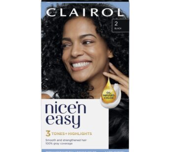 Clairol Nice’n Easy Permanent Hair Dye, 2 Black Hair Color, Pack of 1