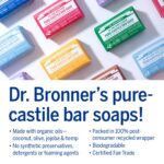 Dr. Bronner's - Pure-Castile Bar Soap (Peppermint, 5 ounce, 3-Pack) - Made with Organic Oils, For Face, Body and Hair, Gentle and Moisturizing, Biodegradable, Vegan, Cruelty-free, Non-GMO - Image 4