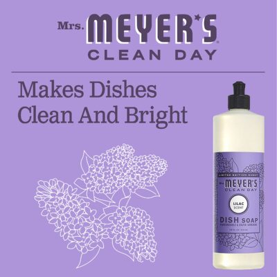 MRS. MEYER'S CLEAN DAY Liquid Dish Soap, Biodegradable Formula, Lilac, 16 fl. oz - Image 4