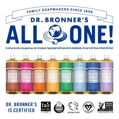 Dr. Bronner's - Pure-Castile Liquid Soap (Baby Unscented, 32 ounce, 2-Pack) - Made with Organic Oils, 18-in-1 Uses: Face, Hair, Laundry and Dishes, For Sensitive Skin and Babies, No Added Fragrance - Image 6
