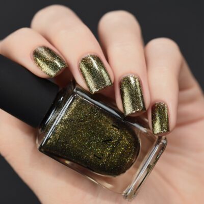 ILNP Caesar - Deep Olive Holographic Metallic Nail Polish - Image 2