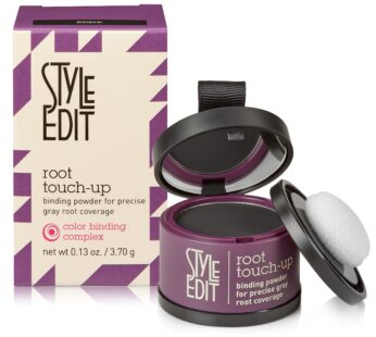 Root Touch Up Powder for Black Hair by Style Edit | Cover Color Grays and Roots Coverage Concealer Mineral Infused Binding Hairline